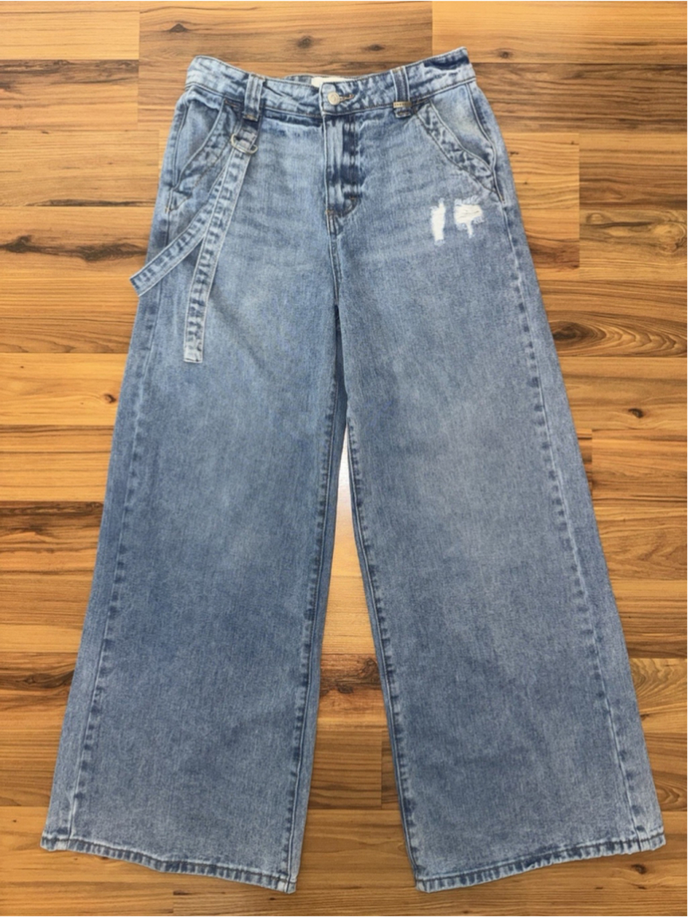 YoungLA Wide Leg Jeans Baggy Skater Streetwear Distressed Denim Cargo Y2K